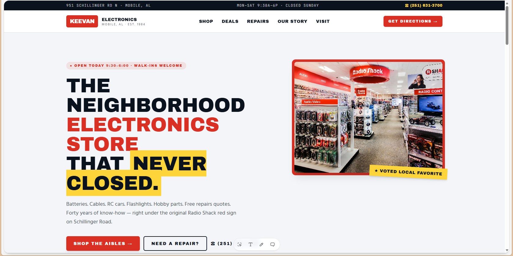 Keevan Electronics website